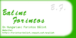 balint forintos business card